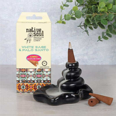 Backflow rökelsekoner - White sage Vit salvia / palo santo - Native Soul