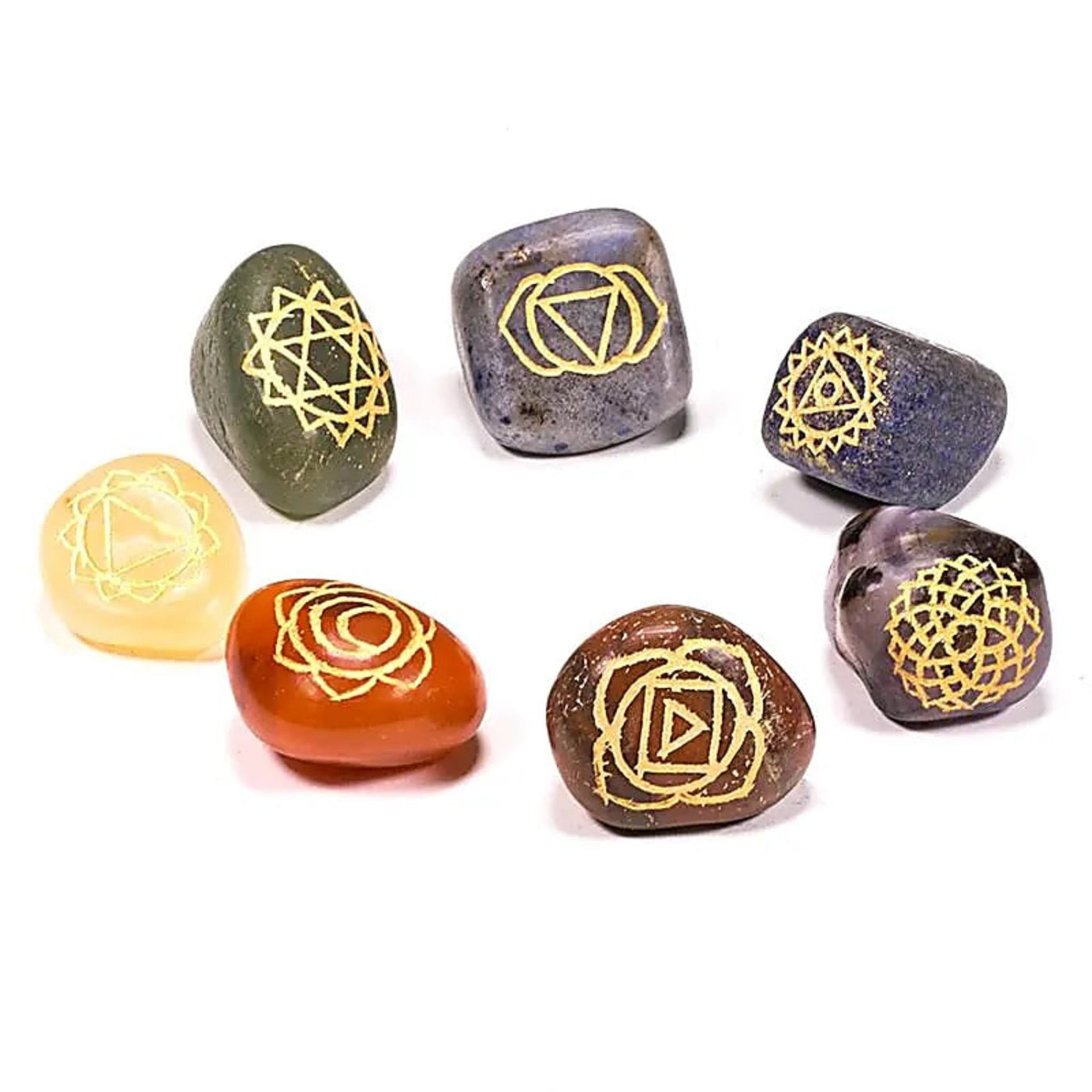 Chakra stenar set om 7 "rundade"