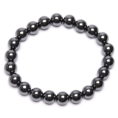 Armband - hematit runda pärlor 8mm