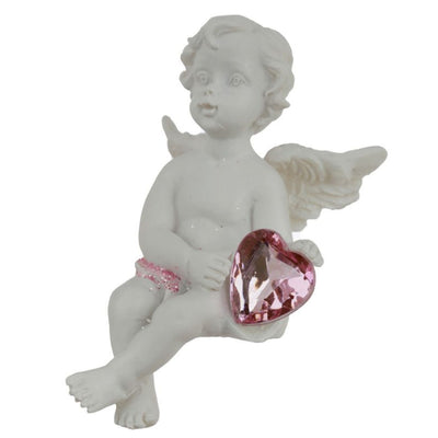 Kerub med rosa hjärta - figurin