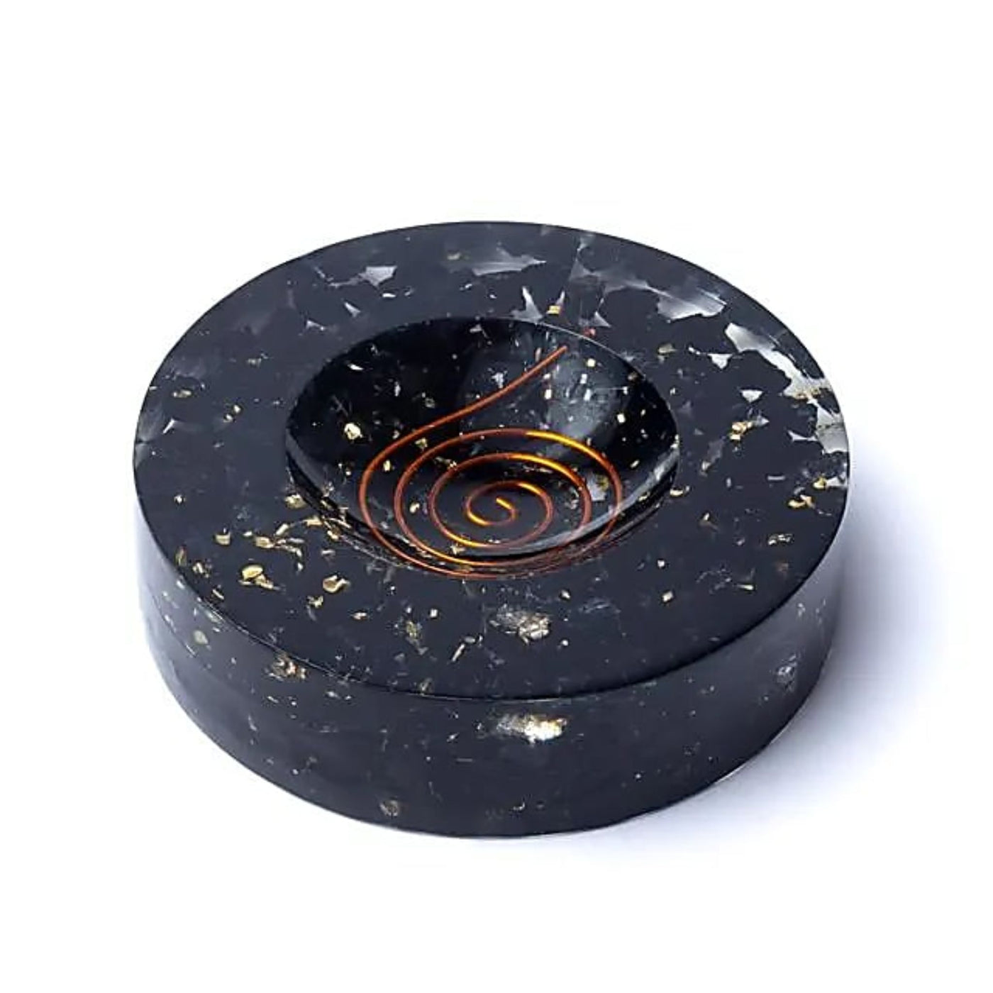 Orgonit - puck / ställ för kristaller av svart turmalin