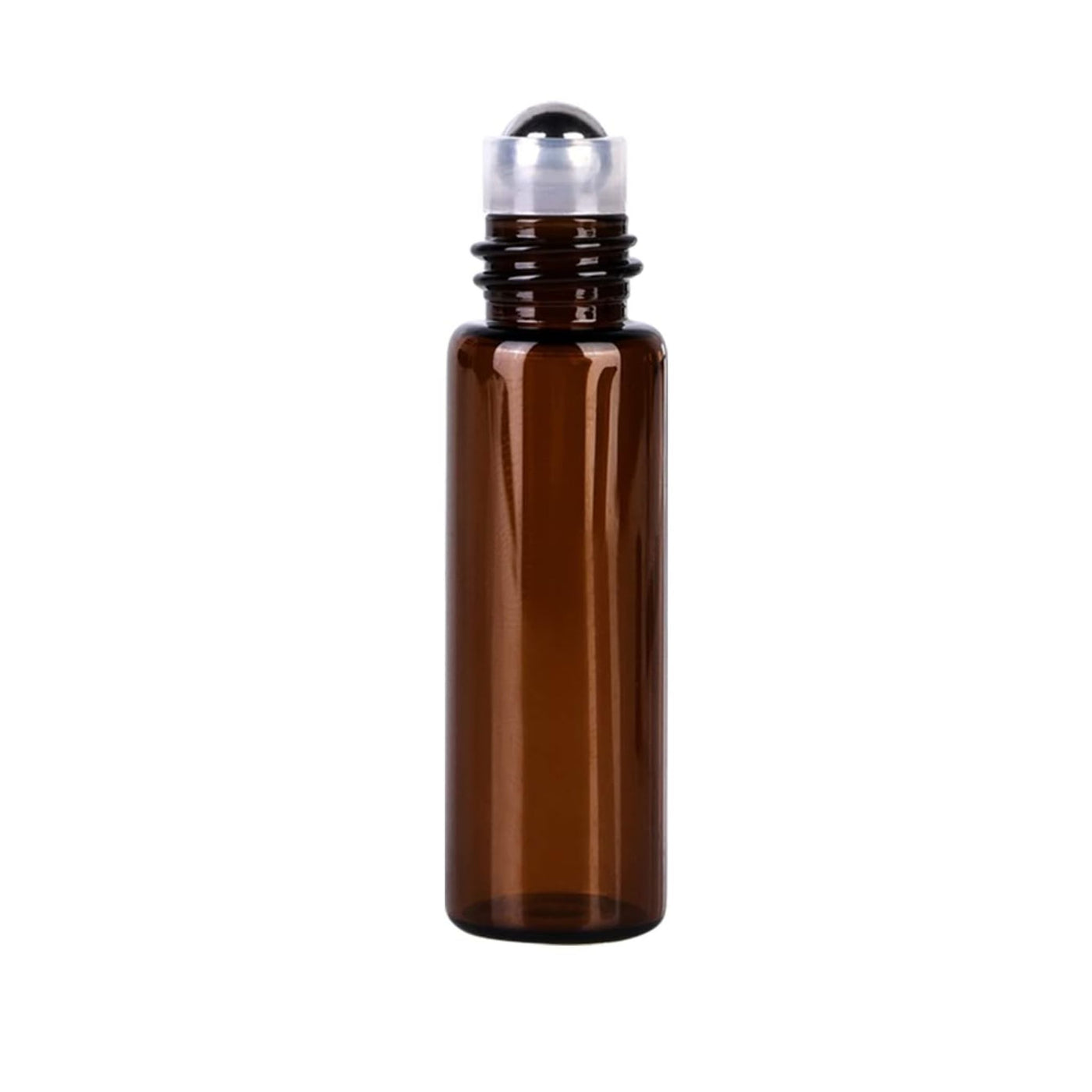 Glasflaska MINI roll-on med stålkula - brunt glas