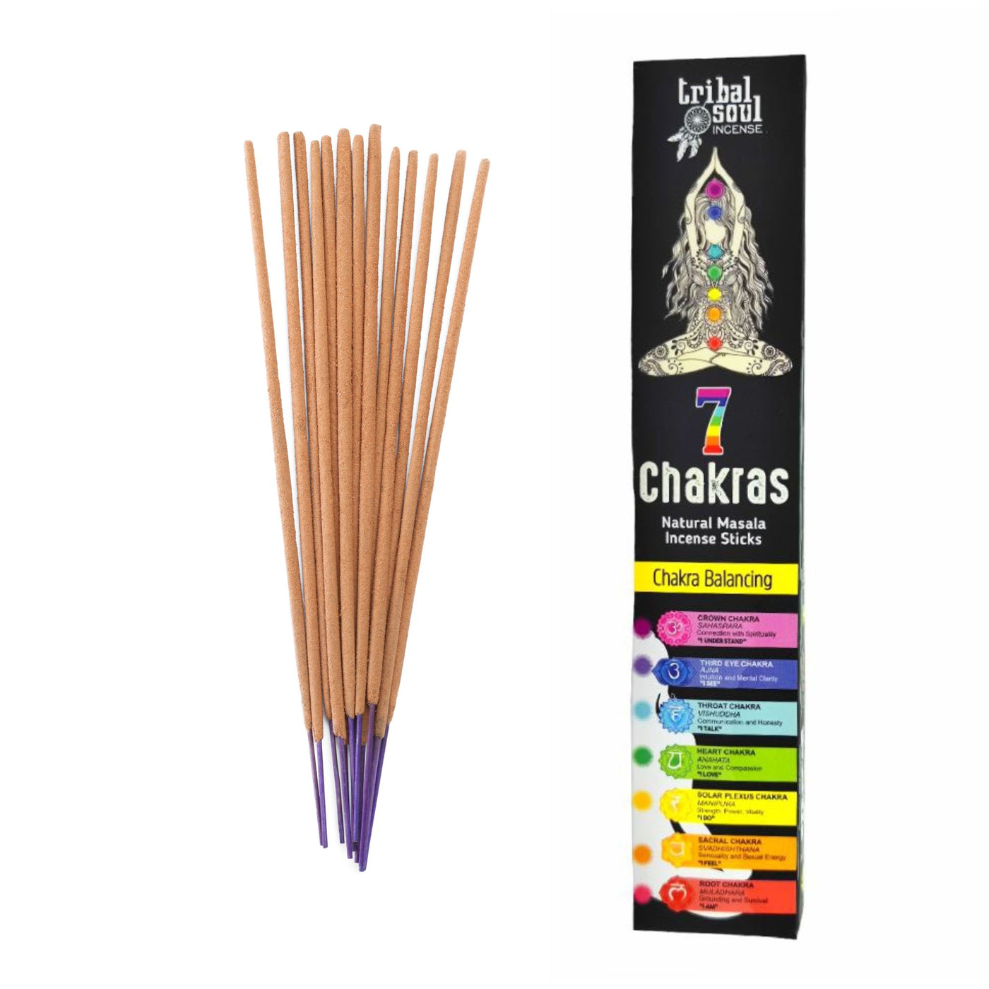 Chakra-rökelse Tribal Soul 7 chakra - rökelsestickor med gåva