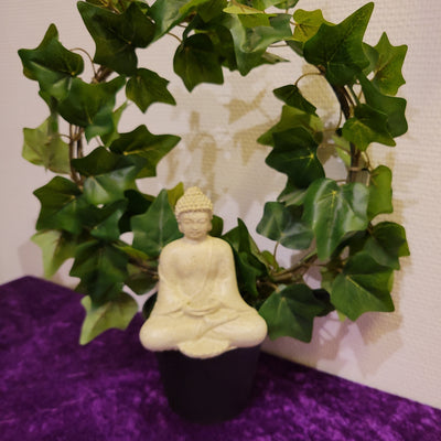 Buddha - gråbeige statyett